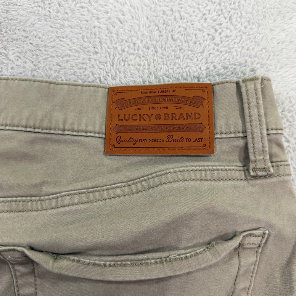 Lucky Brand Mens 34x32 121 Slim Straight Pants Beige Khaki Cotton Stretch Casual - Picture 3 of 14